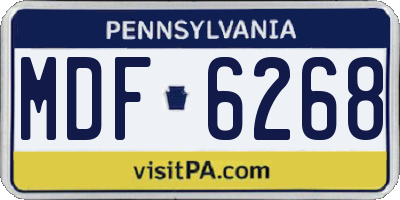 PA license plate MDF6268