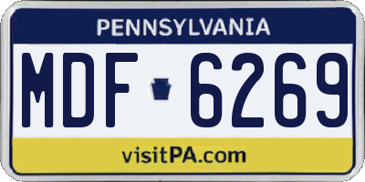 PA license plate MDF6269