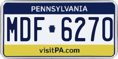 PA license plate MDF6270
