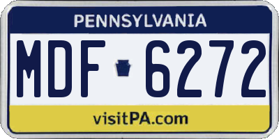 PA license plate MDF6272