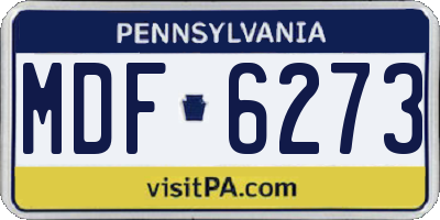 PA license plate MDF6273