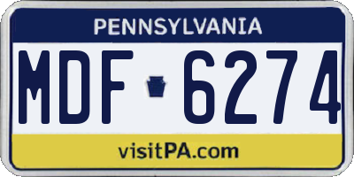 PA license plate MDF6274