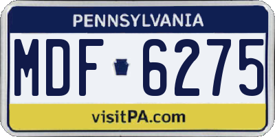 PA license plate MDF6275