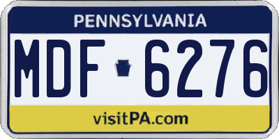 PA license plate MDF6276