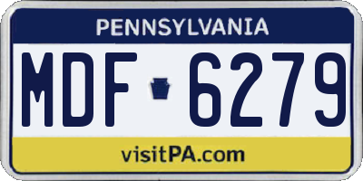 PA license plate MDF6279