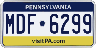 PA license plate MDF6299