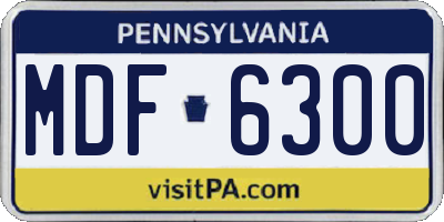 PA license plate MDF6300