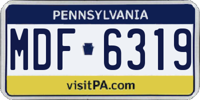PA license plate MDF6319