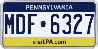 PA license plate MDF6327