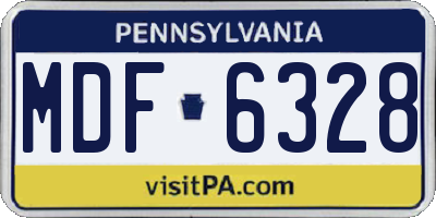 PA license plate MDF6328
