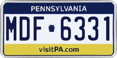 PA license plate MDF6331