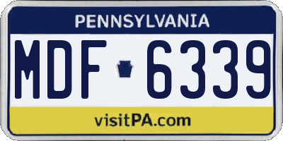 PA license plate MDF6339