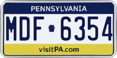 PA license plate MDF6354