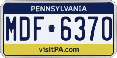 PA license plate MDF6370