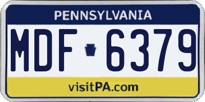 PA license plate MDF6379