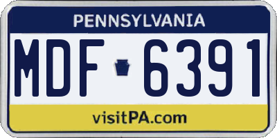 PA license plate MDF6391