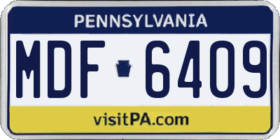 PA license plate MDF6409