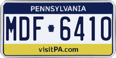 PA license plate MDF6410