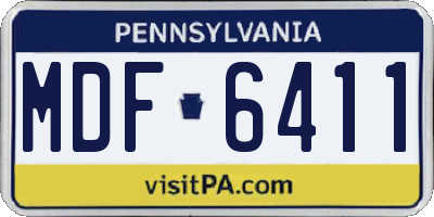 PA license plate MDF6411