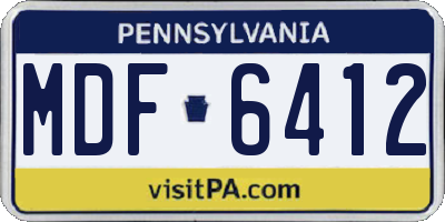 PA license plate MDF6412