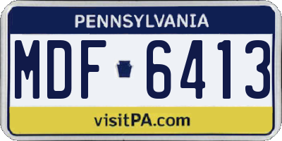 PA license plate MDF6413