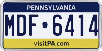 PA license plate MDF6414