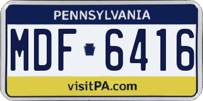 PA license plate MDF6416
