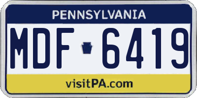 PA license plate MDF6419