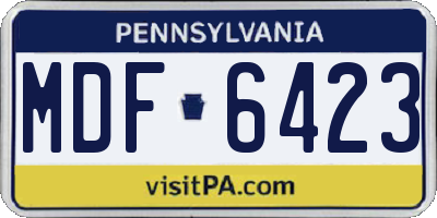 PA license plate MDF6423