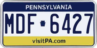 PA license plate MDF6427