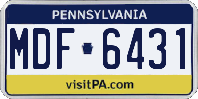 PA license plate MDF6431