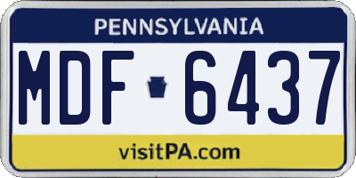 PA license plate MDF6437