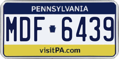 PA license plate MDF6439