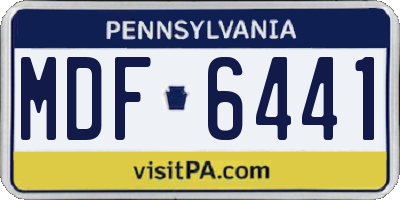 PA license plate MDF6441