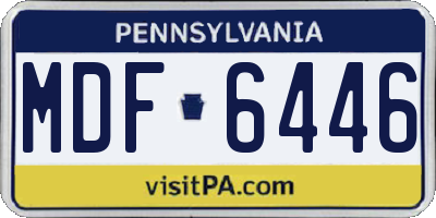 PA license plate MDF6446