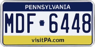 PA license plate MDF6448