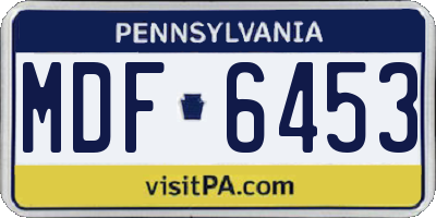 PA license plate MDF6453