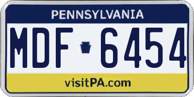 PA license plate MDF6454