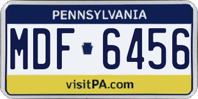 PA license plate MDF6456