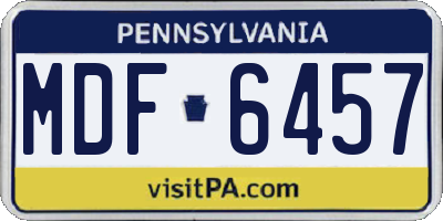 PA license plate MDF6457