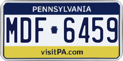 PA license plate MDF6459
