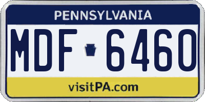 PA license plate MDF6460