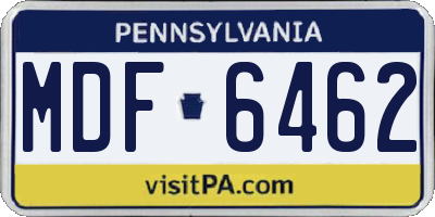 PA license plate MDF6462