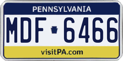 PA license plate MDF6466