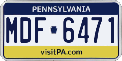 PA license plate MDF6471
