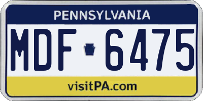 PA license plate MDF6475