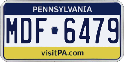 PA license plate MDF6479