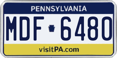 PA license plate MDF6480