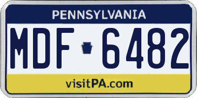 PA license plate MDF6482