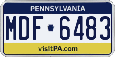 PA license plate MDF6483